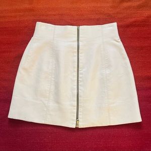 Zara Cream Front-Zip Pencil Mini-Skirt - Sz S
